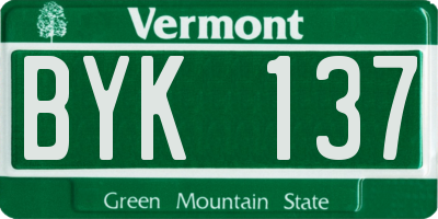 VT license plate BYK137