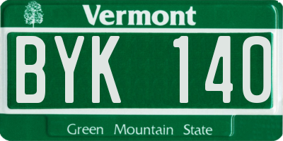 VT license plate BYK140