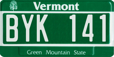 VT license plate BYK141