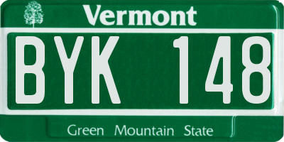 VT license plate BYK148