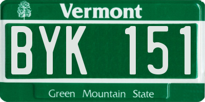 VT license plate BYK151