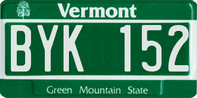 VT license plate BYK152