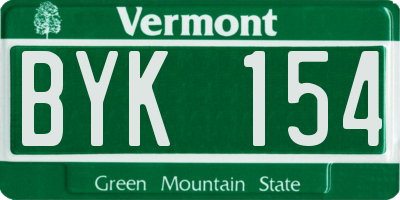 VT license plate BYK154
