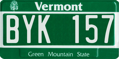 VT license plate BYK157