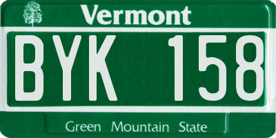VT license plate BYK158