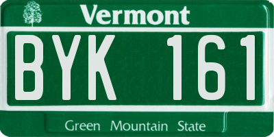 VT license plate BYK161