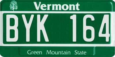 VT license plate BYK164