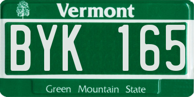 VT license plate BYK165