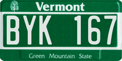 VT license plate BYK167