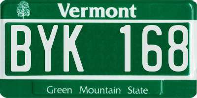 VT license plate BYK168