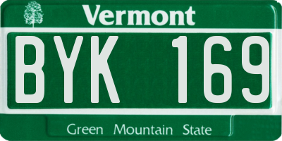 VT license plate BYK169