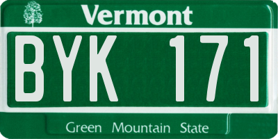 VT license plate BYK171
