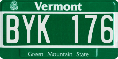 VT license plate BYK176