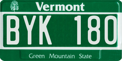 VT license plate BYK180