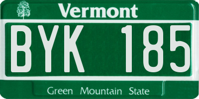 VT license plate BYK185