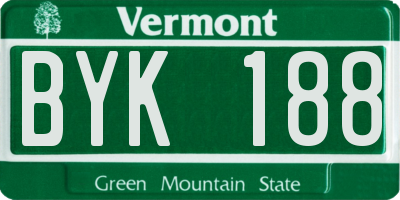 VT license plate BYK188