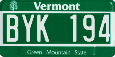 VT license plate BYK194