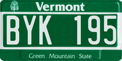VT license plate BYK195