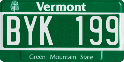 VT license plate BYK199