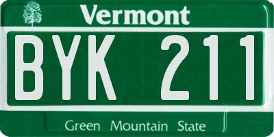 VT license plate BYK211