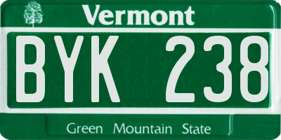 VT license plate BYK238
