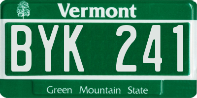 VT license plate BYK241