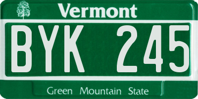 VT license plate BYK245