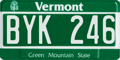 VT license plate BYK246