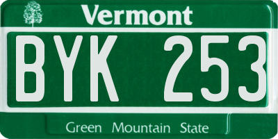 VT license plate BYK253
