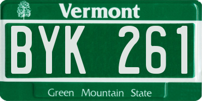 VT license plate BYK261