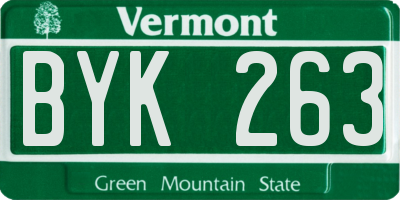 VT license plate BYK263