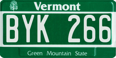 VT license plate BYK266