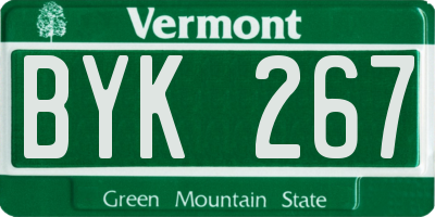 VT license plate BYK267