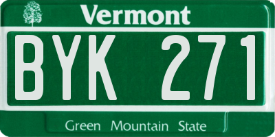 VT license plate BYK271