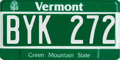 VT license plate BYK272
