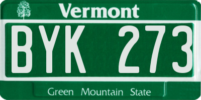 VT license plate BYK273