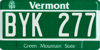 VT license plate BYK277