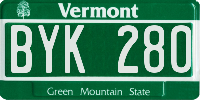 VT license plate BYK280