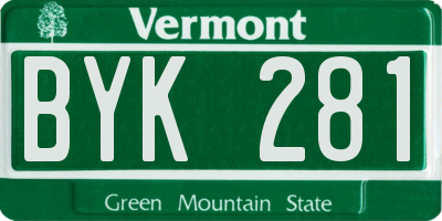 VT license plate BYK281