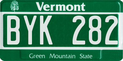 VT license plate BYK282