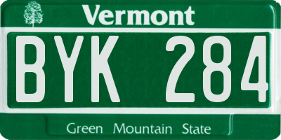 VT license plate BYK284