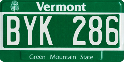 VT license plate BYK286