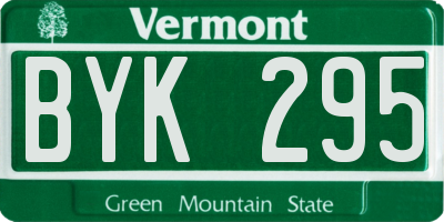 VT license plate BYK295