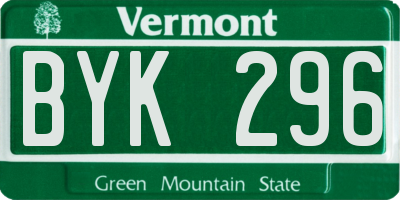 VT license plate BYK296