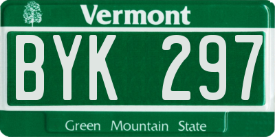 VT license plate BYK297