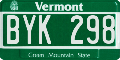 VT license plate BYK298