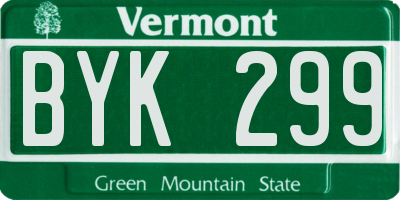 VT license plate BYK299