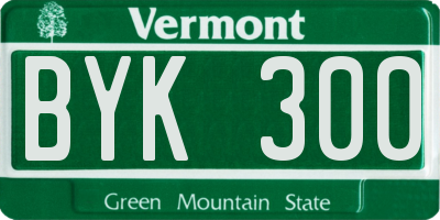 VT license plate BYK300
