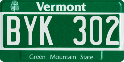 VT license plate BYK302