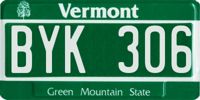 VT license plate BYK306